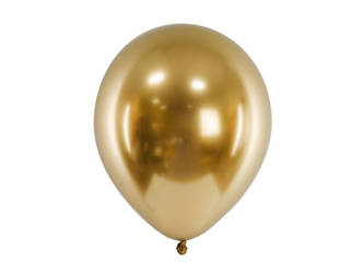 Balony lateksowe Glossy, Złote - 10 szt.