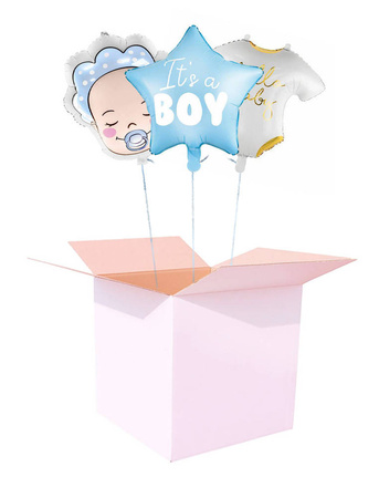 Napompowane balony z helem na baby shower - Chłopiec