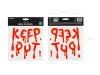 Żelowe naklejki na okno - Keep Out - Halloween - Czerwone