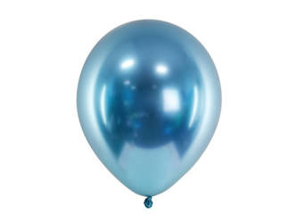 Balony lateksowe Glossy, Niebieskie - 10 szt.