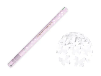 Tuba Konfetti - Motylki - Białe - 80cm - 1 szt