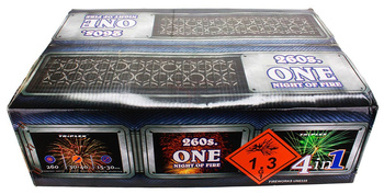 ZESTAW WYRZUTNI ZŁOŻONYCH - ONE NIGHT OF FIRE, 260 strzałów, mix caliber - Triplex