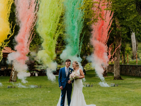 MINA DYMNA Z ZAPALNIKIEM - CZERWONY - 40mm