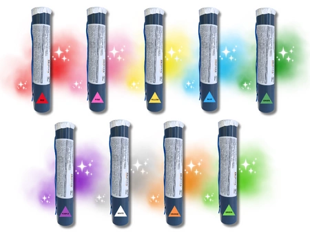 Zestaw kolorowych Min dymnych na Wesele, 9 kolorów, z Blinkiem