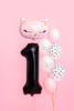 Balon foliowy - Cyfra "1" - Czarny - 86 cm