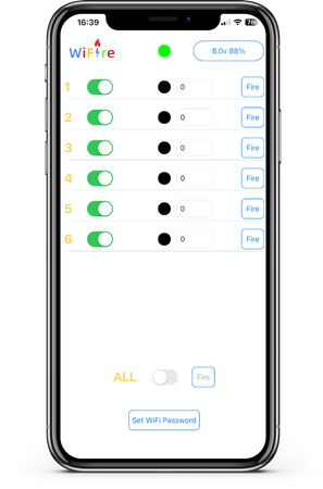 System do zdalnej detonacji, Odpalania fajerwerków - WiFi - Aplikacja