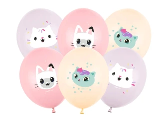 Balony lateksowe 30cm - Koci Domek Gabi - 6 szt.