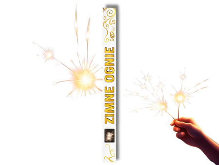 ZESTAW 60 szt - PIĘKNIE ZDOBIONE WESELNE ZIMNE OGNIE 70 cm