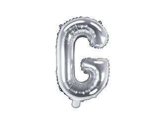 Balon foliowy - Litera "G" - Srebrna - 35 cm