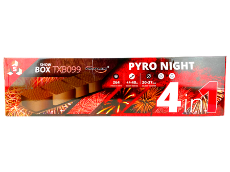 Bateria PYRO NIGHT, 264 strzały, 20/25/30/38mm - Triplex