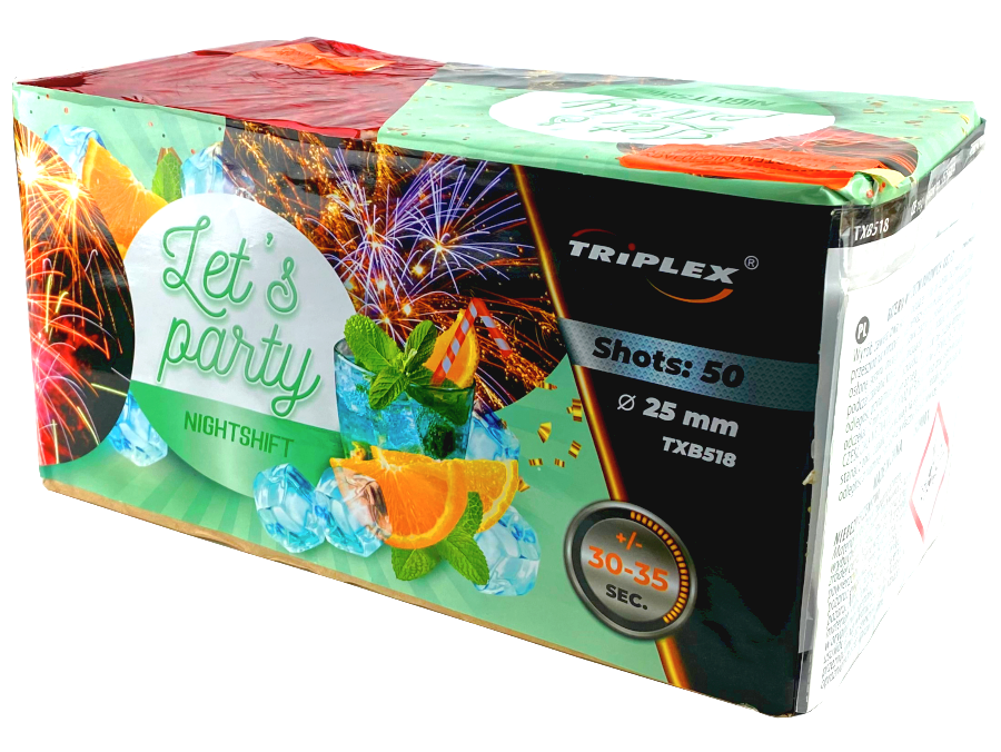 Bateria NIGHT SHIFT, 50 strzałów, 25mm - Triplex | 5906160215184