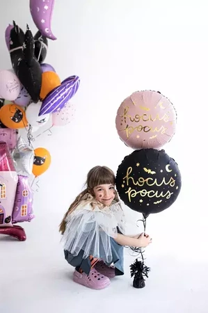  Balon foliowy Hocus Pocus, 45 cm, czarny