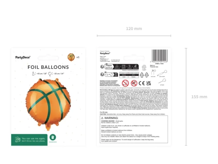 Balon foliowy pastylka - Piłka do koszykówki - 35 x 35cm