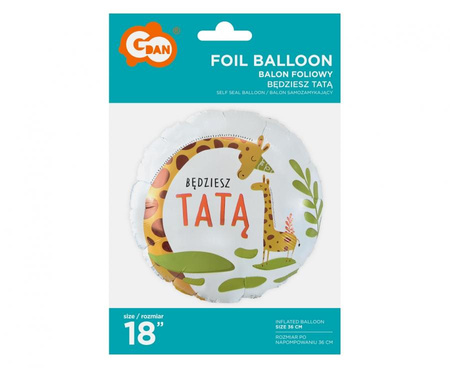 Balon foliowy 45cm - Będziesz Tatą - 1szt.