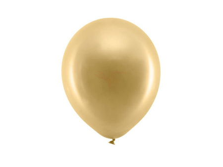 Balony Rainbow 23 cm metalizowane - złote - 100 szt.