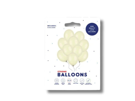 Balony lateksowe 30cm, jasnokremowy metalizowany, 10szt.