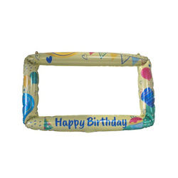 Balon Foliowy Ramka do fotobudki - Happy Birthday - do zdjęć - 59 x 80 cm