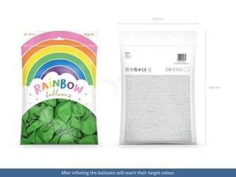 Balony metalizowane 23cm, Rainbow, Jasnozielone - 100 sztuk