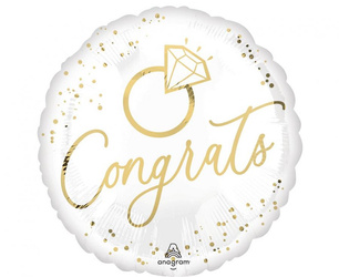 Balon foliowy 45cm - Congrats - Ślub