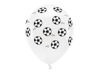 Balony Eco 33cm, Piłki, Białe - 6 sztuk