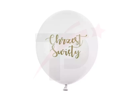  Balony 30 cm, Chrzest Święty, Pastel Pure White - 6szt.