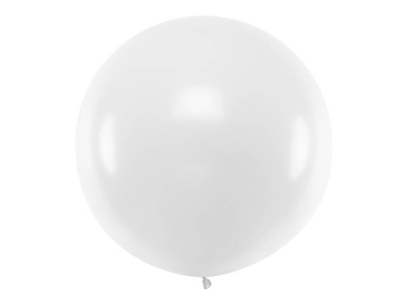 Balon okrągły - 1 m - Pastel White