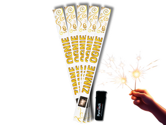 Zestaw 60 sztuk DŁUGICH ZIMNYCH OGNI NA WESELE - 70cm + Zapalniczka GRATIS