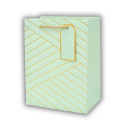 Torba prezentowa, Tłoczona, Pistacjowa - 26x32x12cm