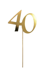 Topper papierowy, Liczba 40, Złoty, 23cm