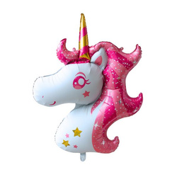 5 x Balon foliowy - Głowa Jednorożca - 86.7x117cm - Purka