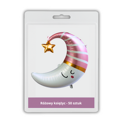 50 x Balon foliowy - Różowy Księżyc - 63 x 71cm - Purka