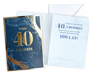 Kartka okolicznościowa - 40 urodziny - Męska