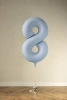 Balon foliowy Cyfra "8", Mglisty niebieski - 86cm 