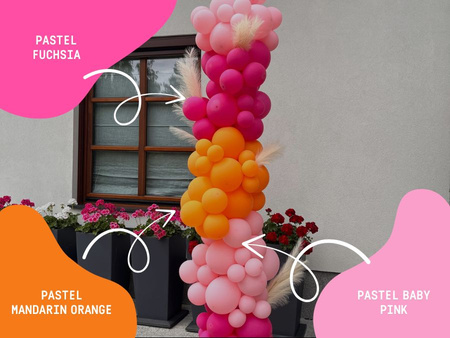 Balony lateksowe 23 cm Pastel Pastel Fuchsia (FUKSJOWY) 100 szt.