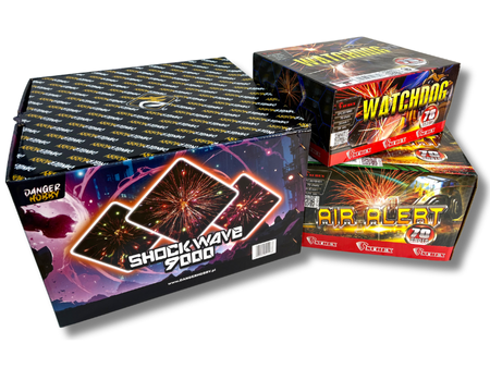 MOCNY ZESTAW SYLWESTROWY, 3 WYRZUTNIE