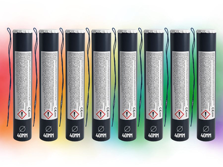 Zestaw 8x MINA DYMNA Z ZAPALNIKIEM - MIX kolorów - 40mm