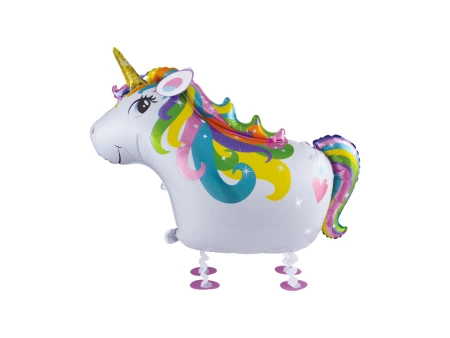 10 x Chodzący balon foliowy - Jednorożec z nóżkami - 81 x 62.8 cm - Purka