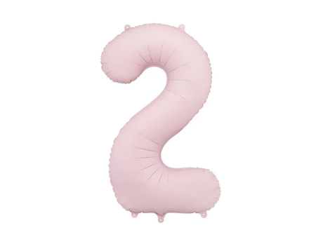 Balon foliowy, Cyfra "2", Różowy - 86cm 