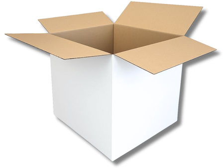 Bielone Pudełko kartonowe - klapowe - 60 x 60 x 60 cm - tasiemka błękitna