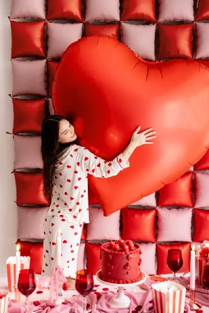 Balon foliowy Serce XXL - Czerwony - 136 x 129cm