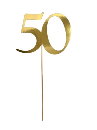 Topper papierowy, Liczba 50, Złoty23cm