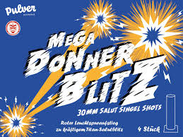 SINGLE SHOT MEGA DONNER BLITZ, 4 szt., 30 mm, PPKSAS30, Pulver