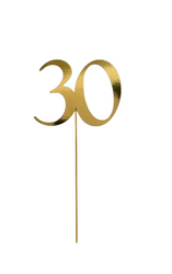 Topper papierowy, Liczba 30, Złoty, 23cm