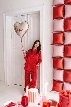 Balon foliowy serce - Kremowe - Love -  50 x 47cm