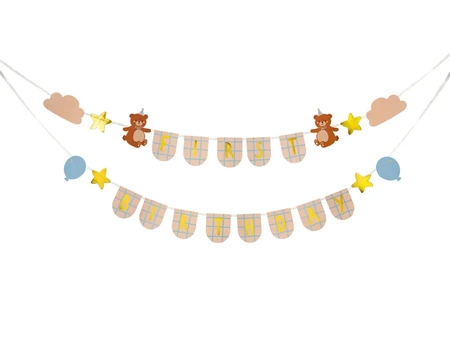 Baner - First Birthday - Z misiami - 255cm