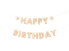 Baner papierowy, Happy Birthday, Stokrotki, 200 x 14,5 cm, 1 szt.