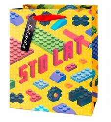 Torebka prezentowa, Sto Lat, Klocki - 18x23x10cm