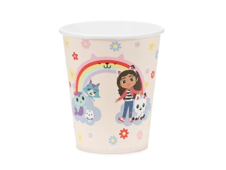 Kubeczki papierowe - Koci Domek Gabi - 250ml - 6 sztuk