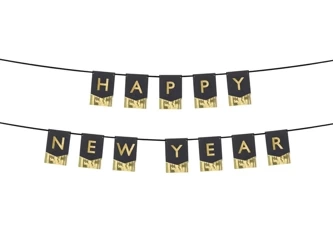 Baner Happy New Year, 135x16,5 cm - 1 szt.