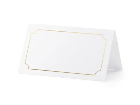 Wizytówki na stół - Ramka złoty - 9,5x5,5cm - 10 sztuk